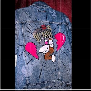 1of1 juice wrld custom hand painted playboy jacket. Brand new szM painted by Me